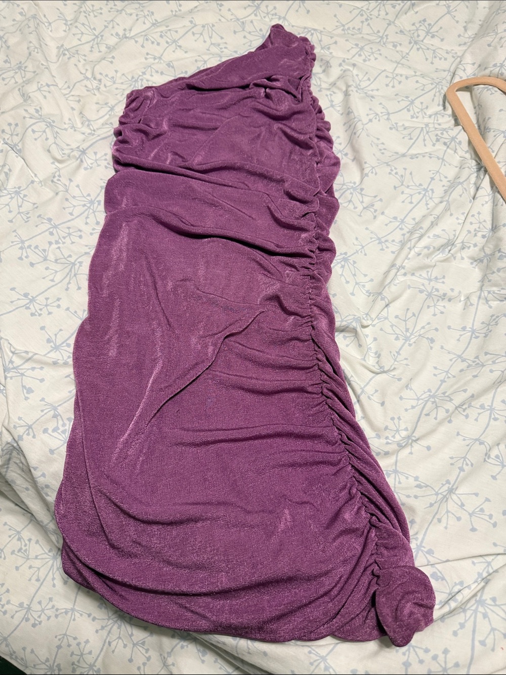 Ruched Purple Women’s one shoulder dress